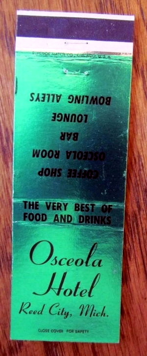 Hotel King (Osceola Hotel, Osceola Inn) - Matchbook (newer photo)